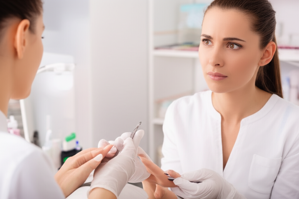 Generate a high-quality, relevant image prompt for an article about: Acrylic Removal: Can Salons Ref
