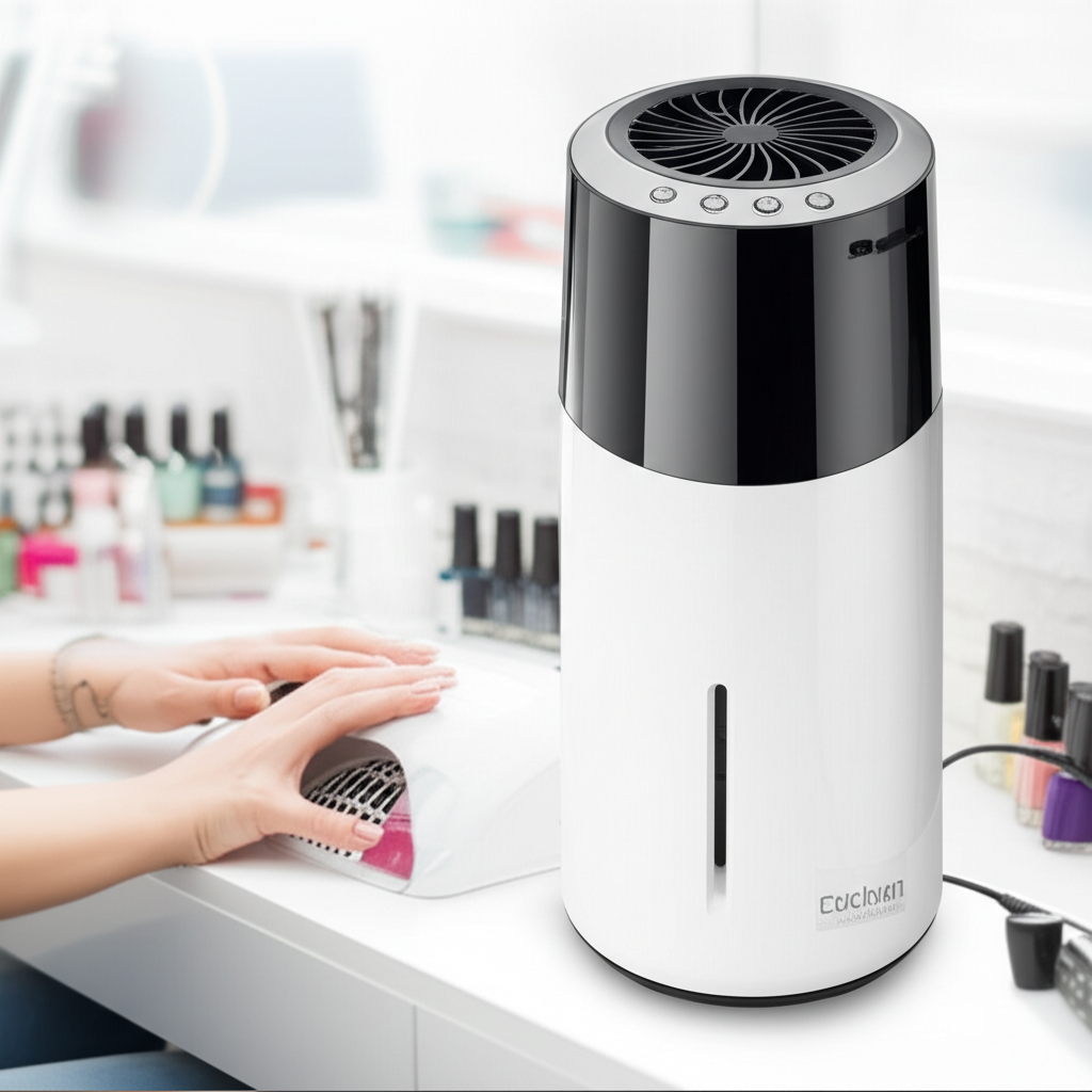 Generate a high-quality, relevant image prompt for an article about: Air Purifiers: Good for Nail Sa