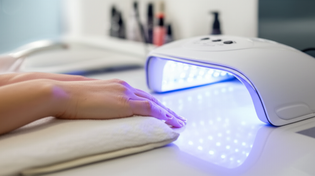 Generate a high-quality, relevant image prompt for an article about: Are Nail Salon Dryers Safe? Ess