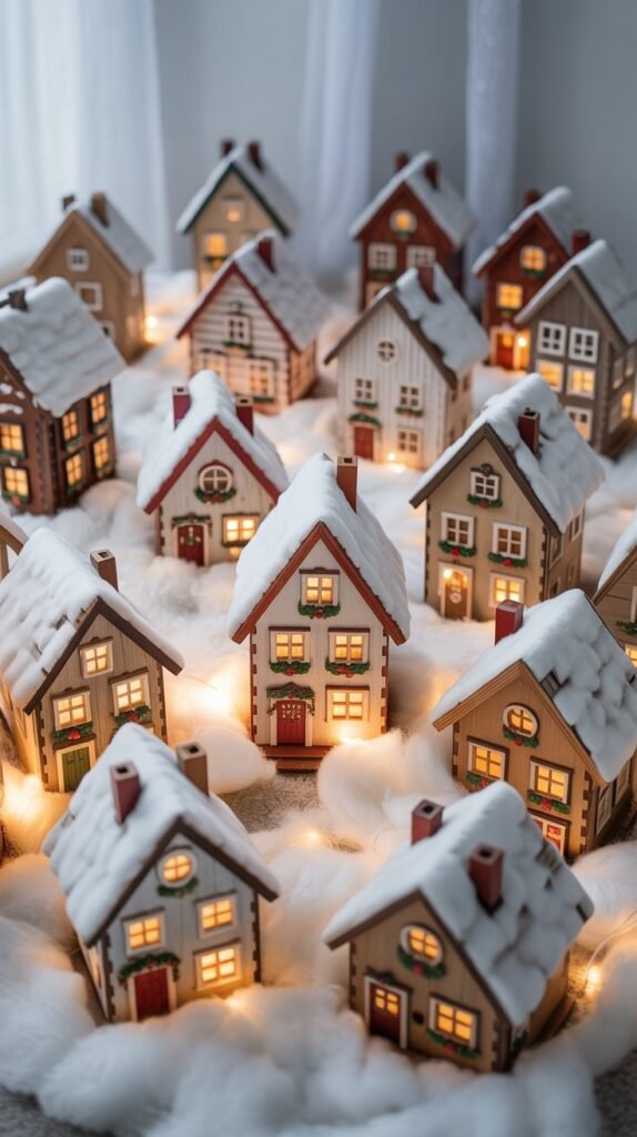 17. Wooden Christmas Village Houses