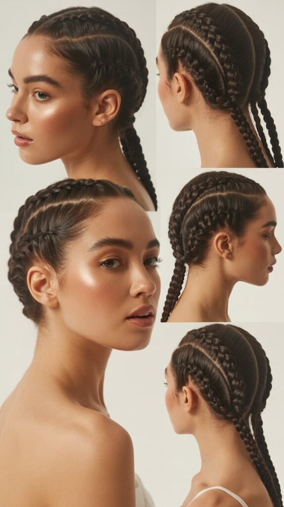 26. Side Part Knotless Braids for Oval Faces