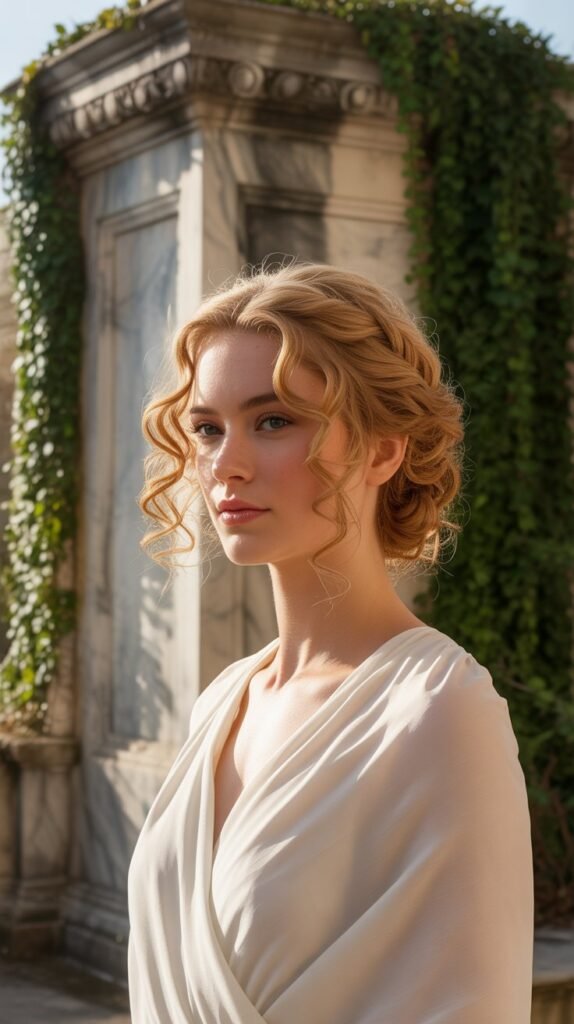 30. Grecian-Inspired Twisted Half Up