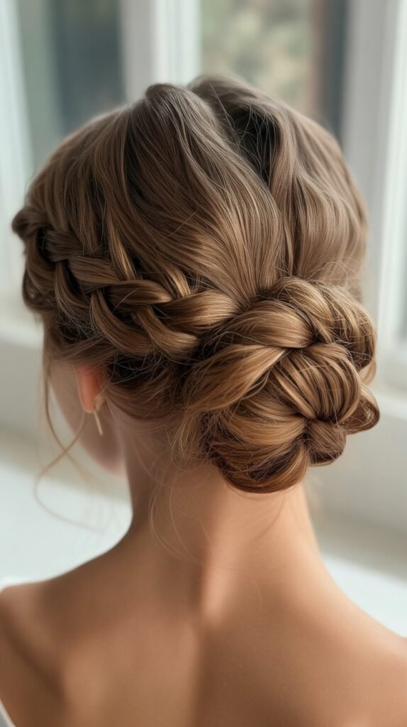 12. Braided Low Bun