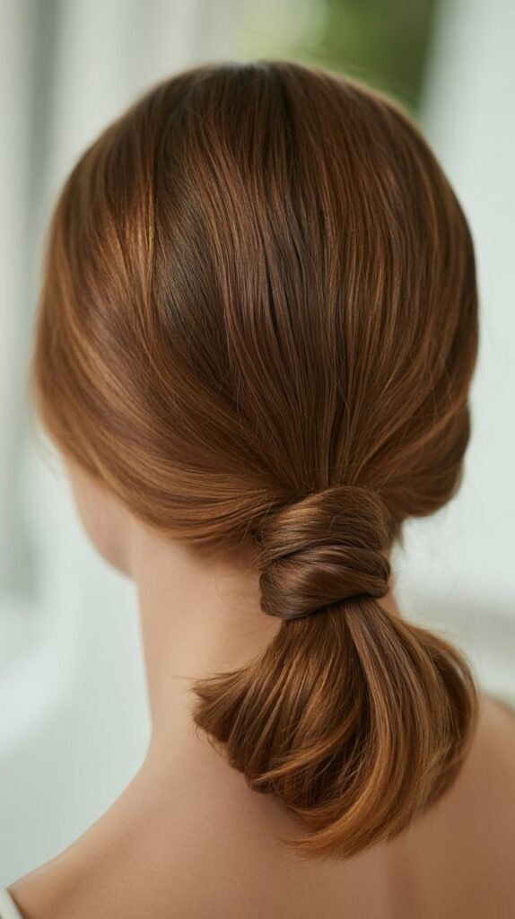 18. Low Twisted Ponytail Tuck
