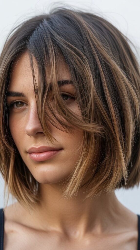 Choppy Bob with Curtain Bangs