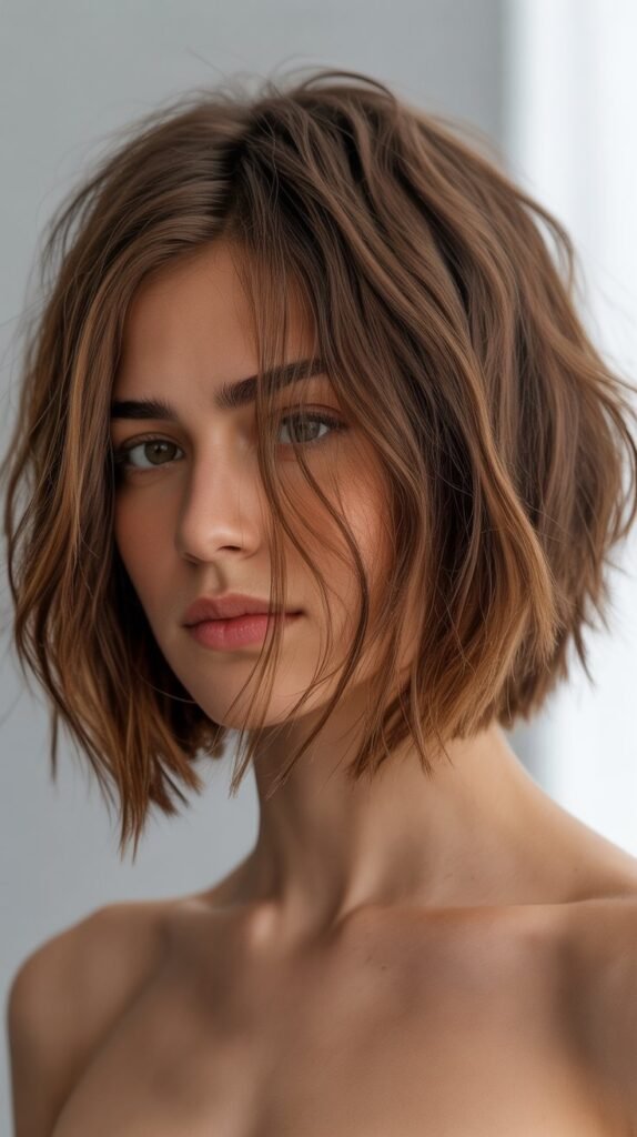 2. The Textured French Bob with Razored Ends