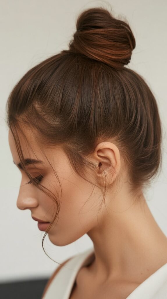 10. Top Knot with Face-Framing Pieces