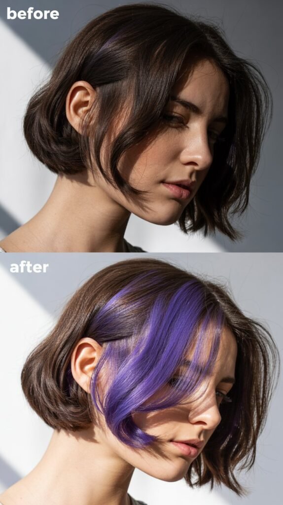 14. Choppy Bob with Peek-A-Boo Highlights