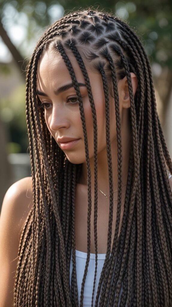 5. Small/Micro Side Part Knotless Braids