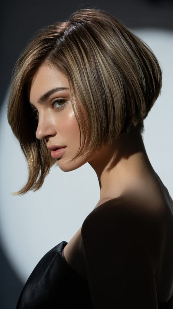 15. Choppy Bob with Side-Parted Bangs