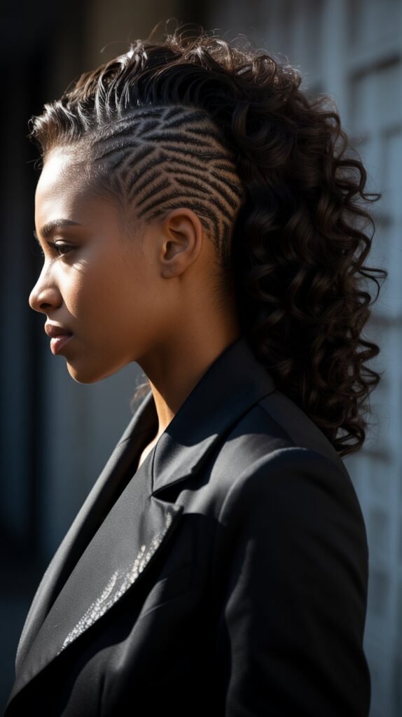 14. Side Shave with Curls