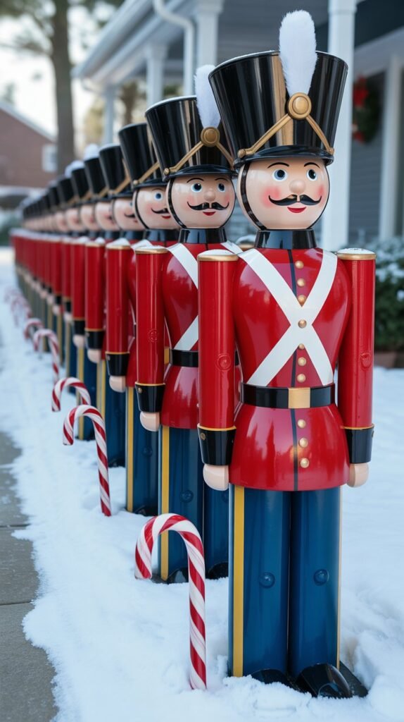 30. Wooden Christmas Toy Soldier Yard Stakes