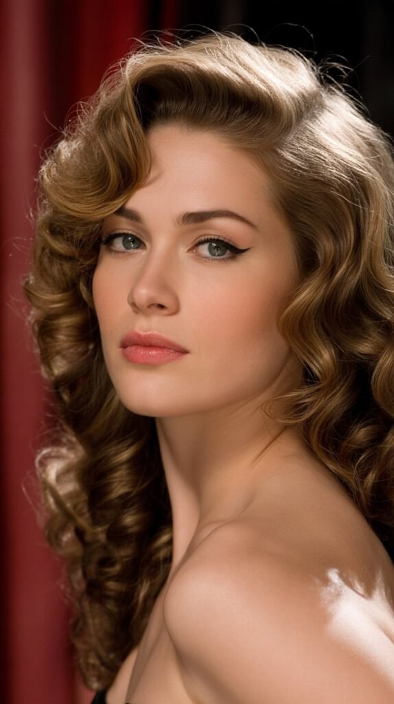 29. Loose Curly Waves With Deep Side Part