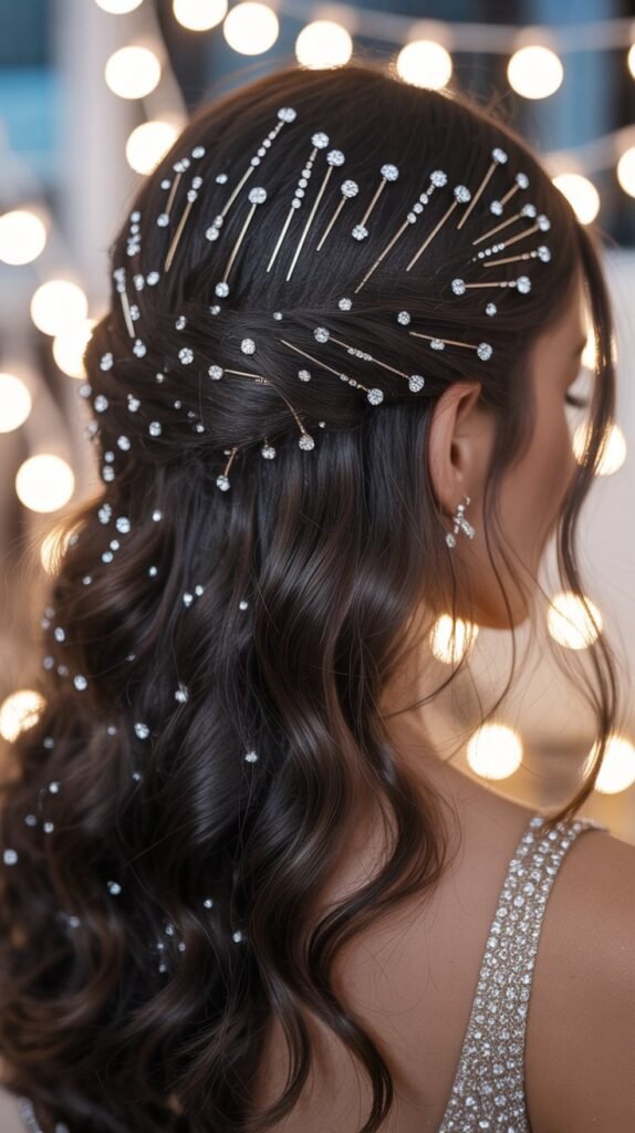 21. Half-Up with Sparkly Pins