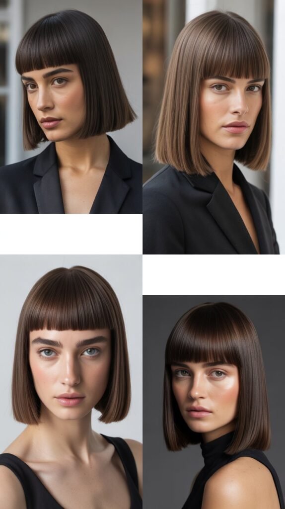 Blunt Lob with Blunt Bangs