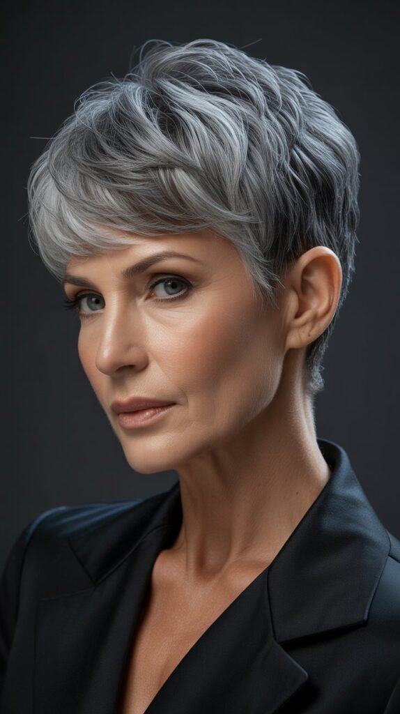 5. Slate Gray Lowlights for Monochromatic Elegance