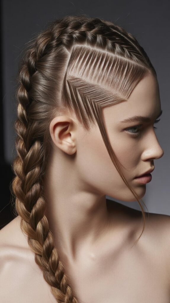 29. Asymmetrical Braided Half-Up