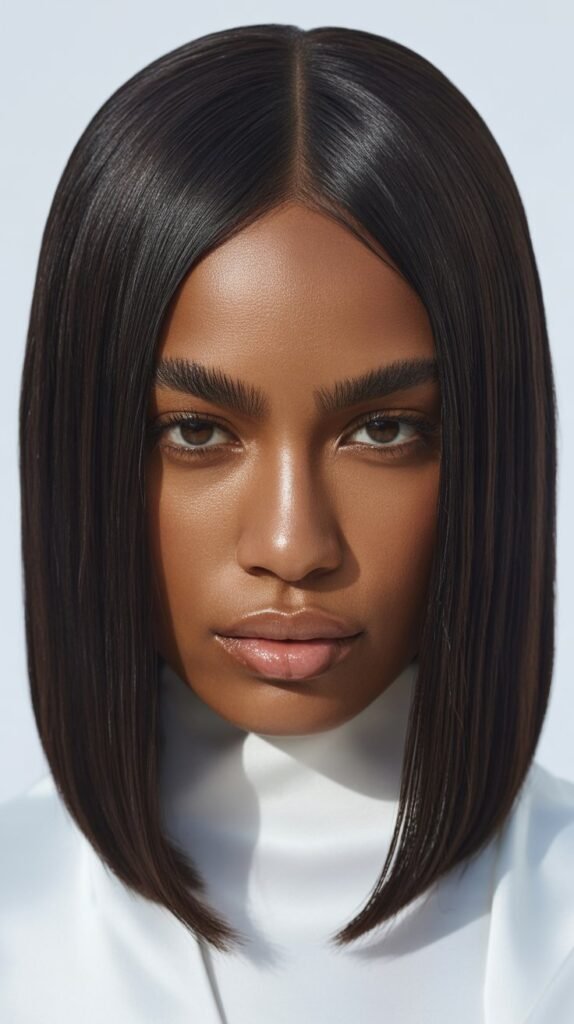 10. Sleek Long Bob with Middle Part