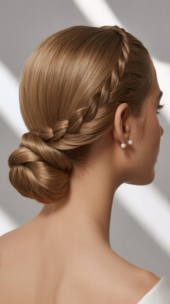 10. Side Braid into Twisted Bun