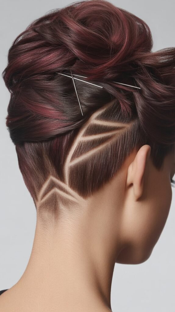 6. Inverted Bob with Undercut and Stacked Crown
