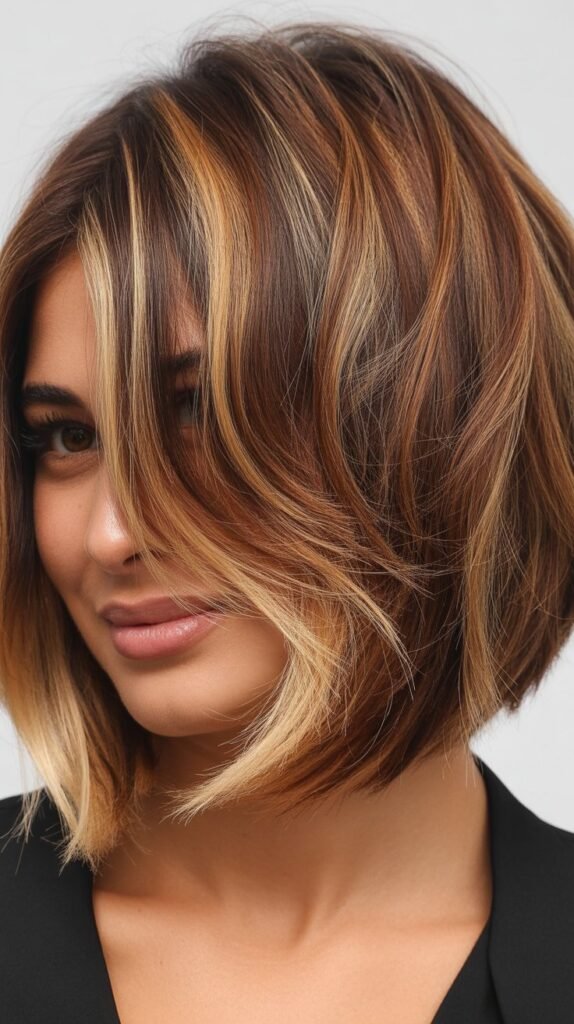 Choppy Bob with Dimensional Color