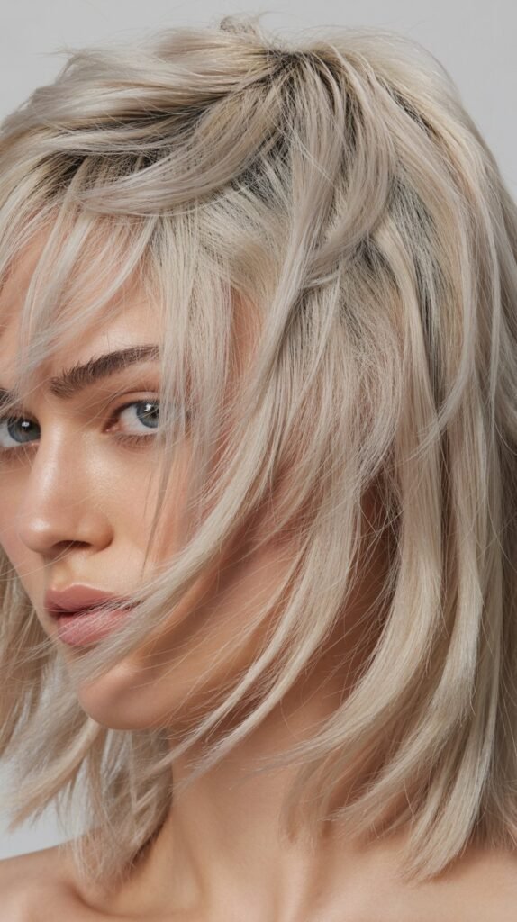 20. Choppy Lob with Piecey Texture