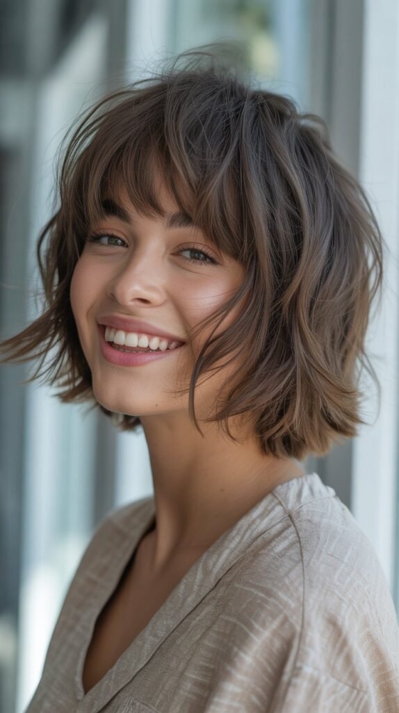 3. Choppy Bob with Bangs