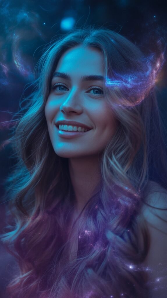 Teal and Purple Galaxy Swirl