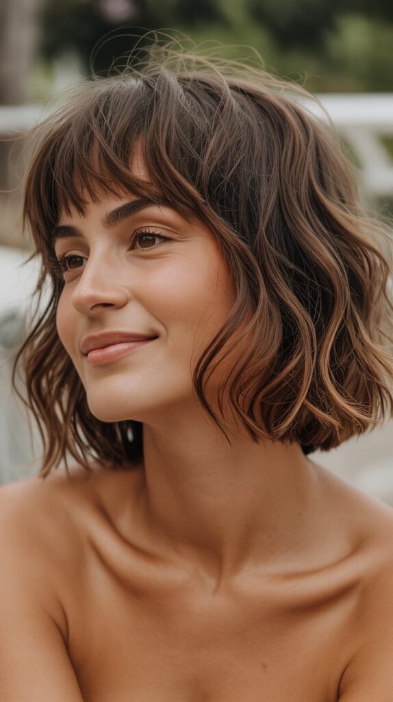 29. Choppy Bob with Natural Bangs