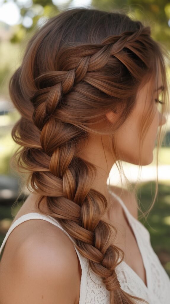 22. Fishtail Braid Half-Up