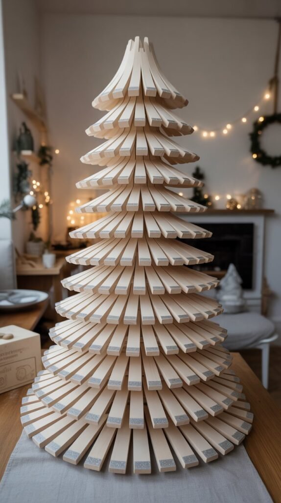 31. Wooden Shim Christmas Tree