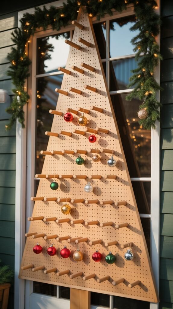 27. Wooden Peg Board Christmas Trees