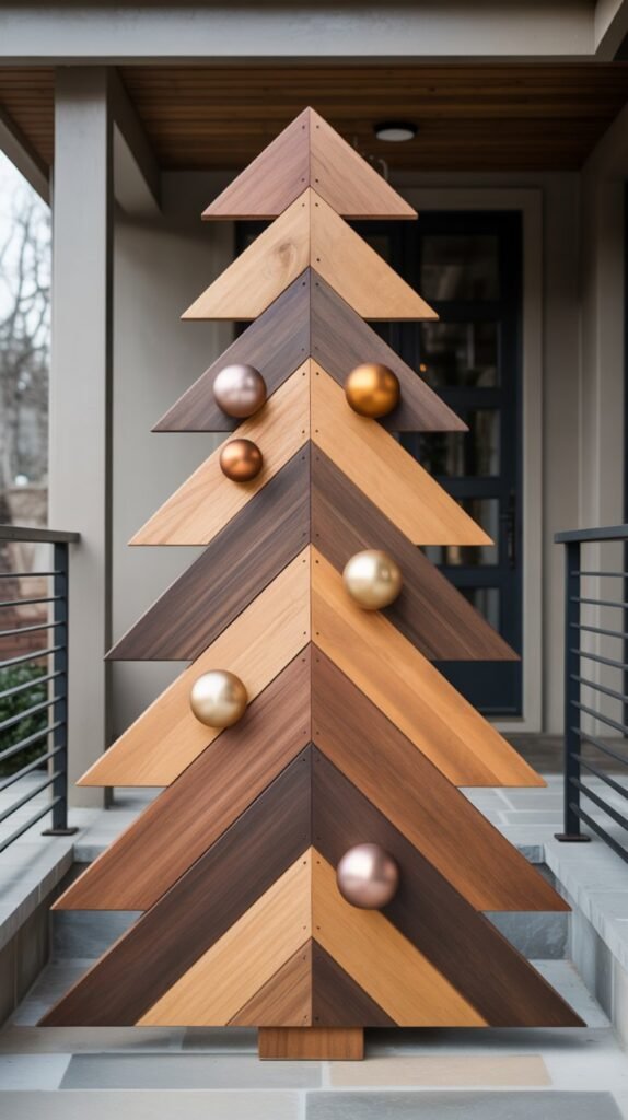 20. Chevron Pattern Wooden Christmas Trees