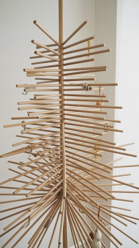 9. Wooden Dowel Christmas Tree
