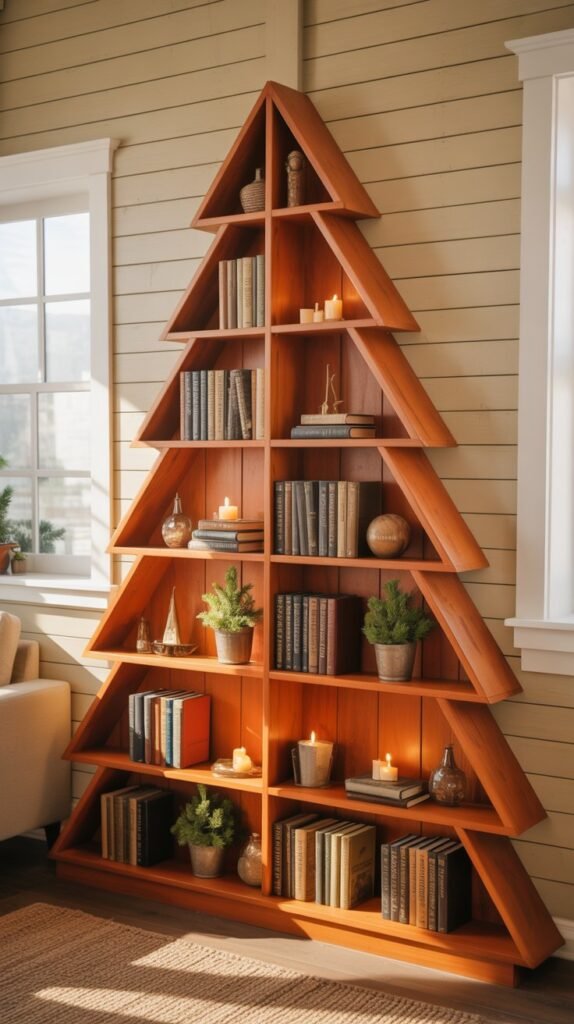 30. Wooden Christmas Tree with Shelves