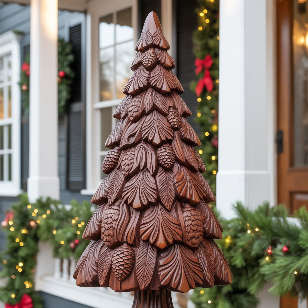 29. Carved Wooden Christmas Trees