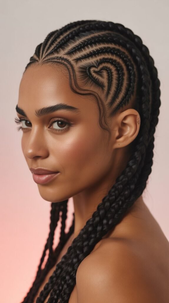 23. Heart-Shaped Braided Design