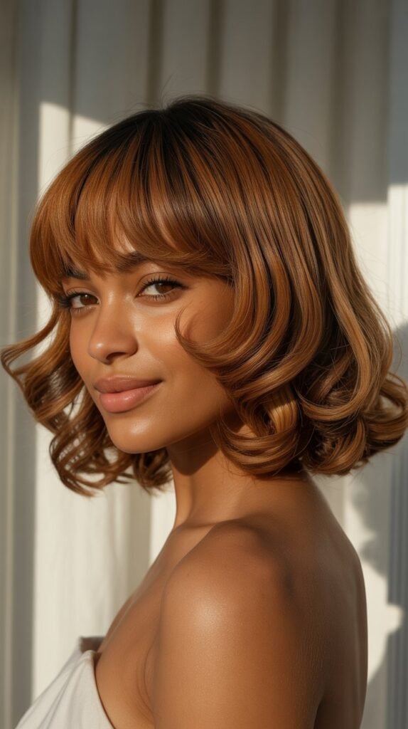 27. Long Bob with Curtain Bangs and Face-Framing Layers
