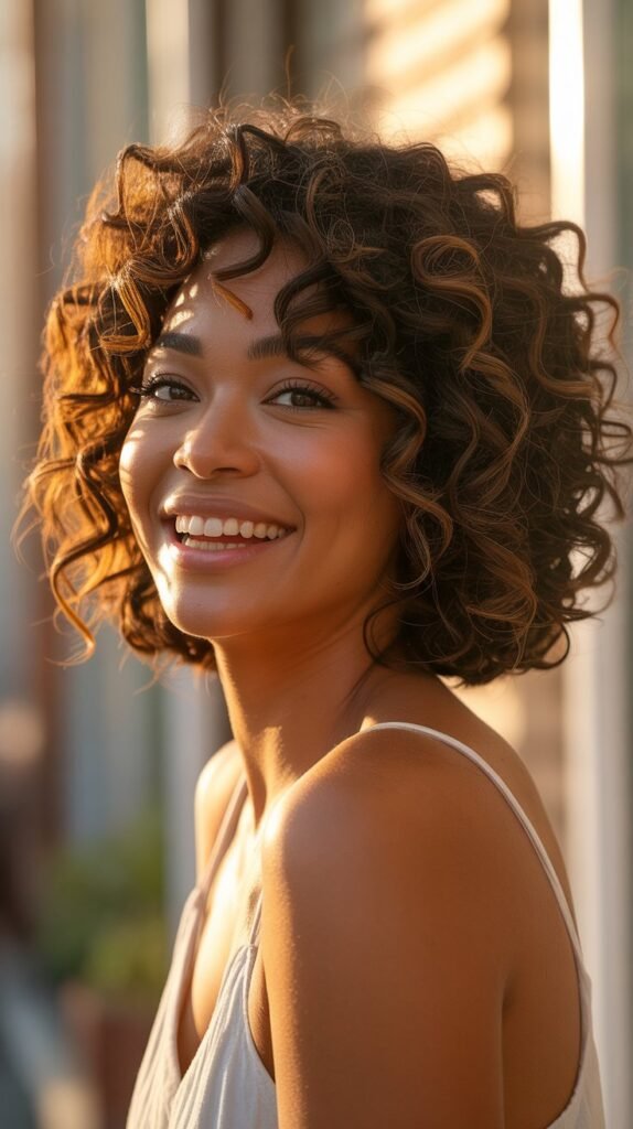 2. Curly Long Bob with Natural Texture