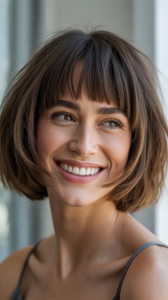 Choppy Bob with Angled Bangs