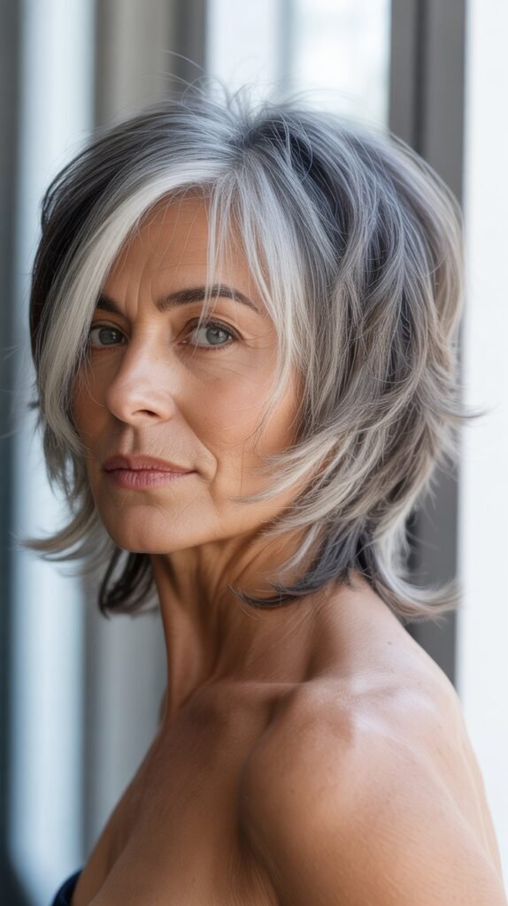 7. Choppy Layered Lob (Long Bob)