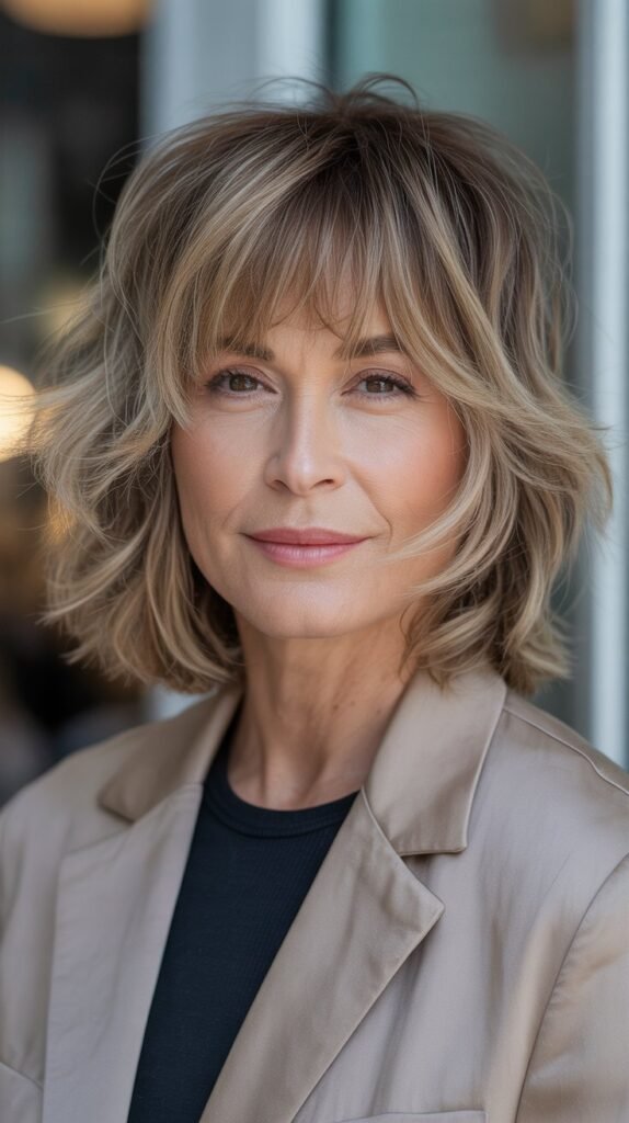 Choppy Long Bob with Piecey Bangs