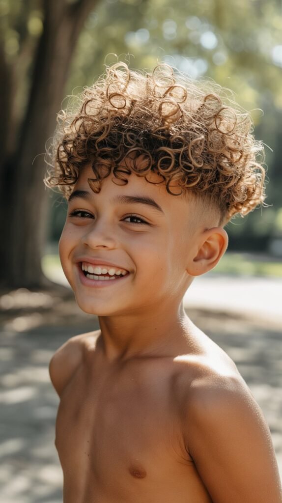 8. The Curly Top with Fade