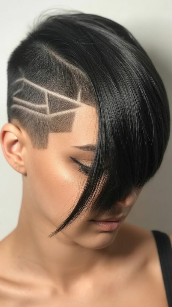 33. Pixie with Deep Side Part and Undercut