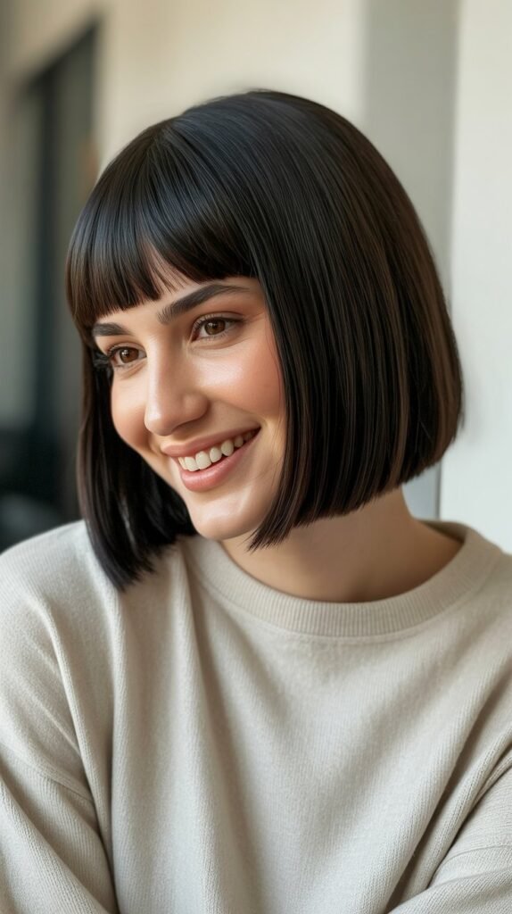  Blunt Bob with Full Bangs