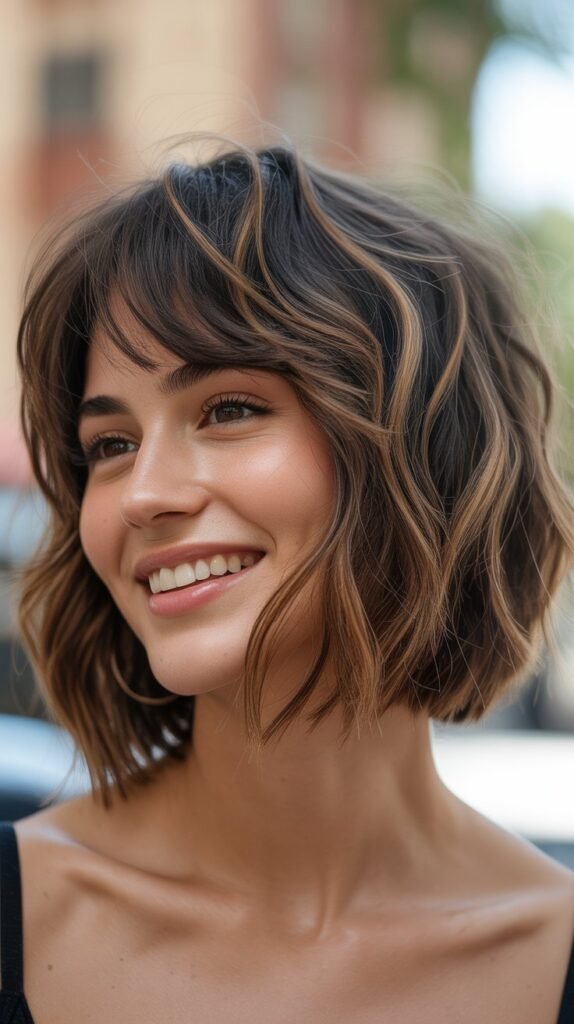 Choppy Bob with Cowlick-Friendly Bangs