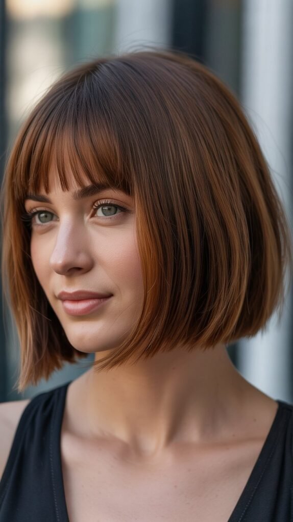 20. Choppy Bob with Graduated Bangs