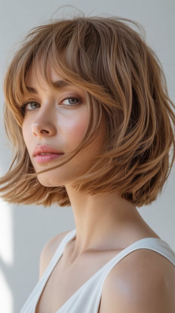 29. Choppy Bob with Soft Fringe