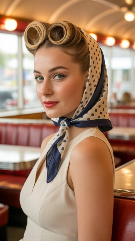 17. Half-Up with Vintage Scarf