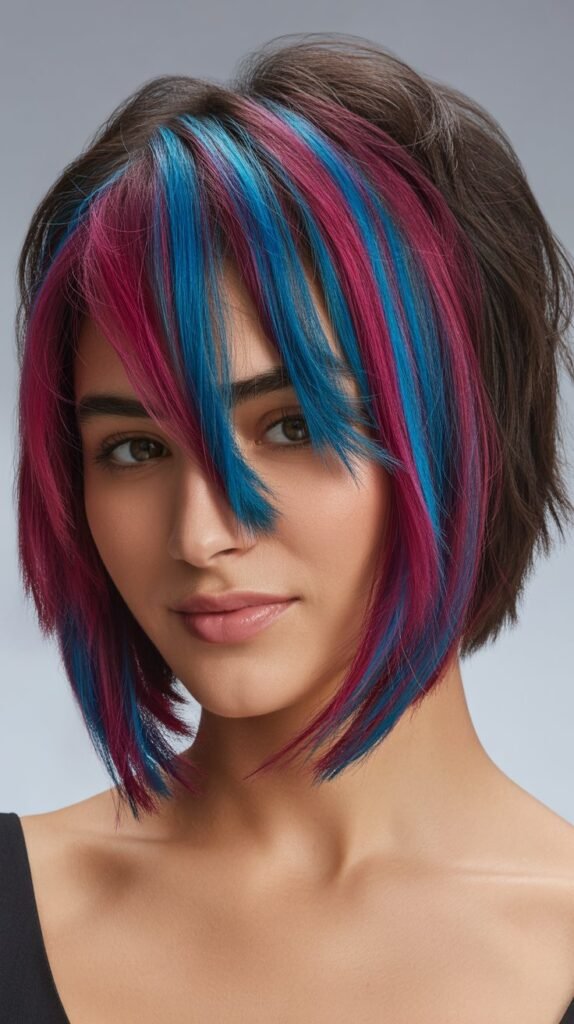 Choppy Bob with Peekaboo Colors